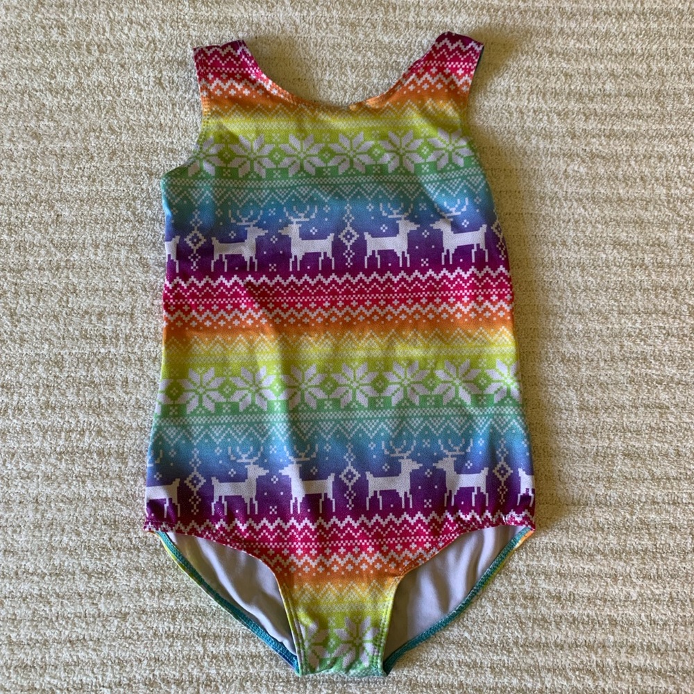 Gymnastics or Dance Leotard • Christmas Theme • Girls’ Size 8